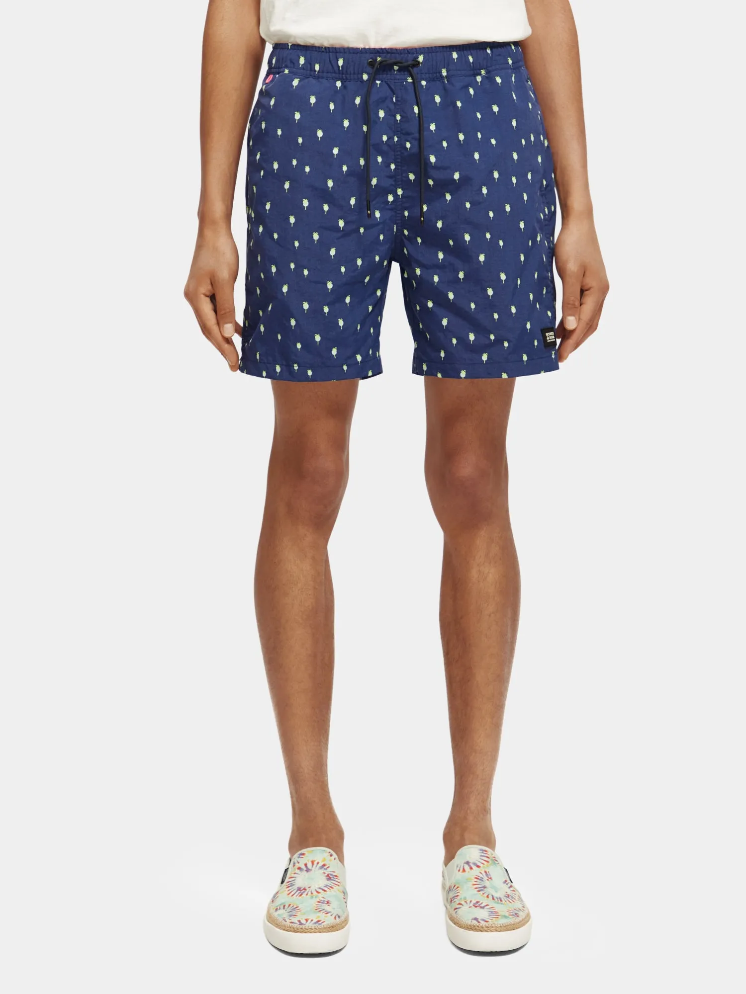 Mid-length mini printed swimshorts sold by Scotch and Soda