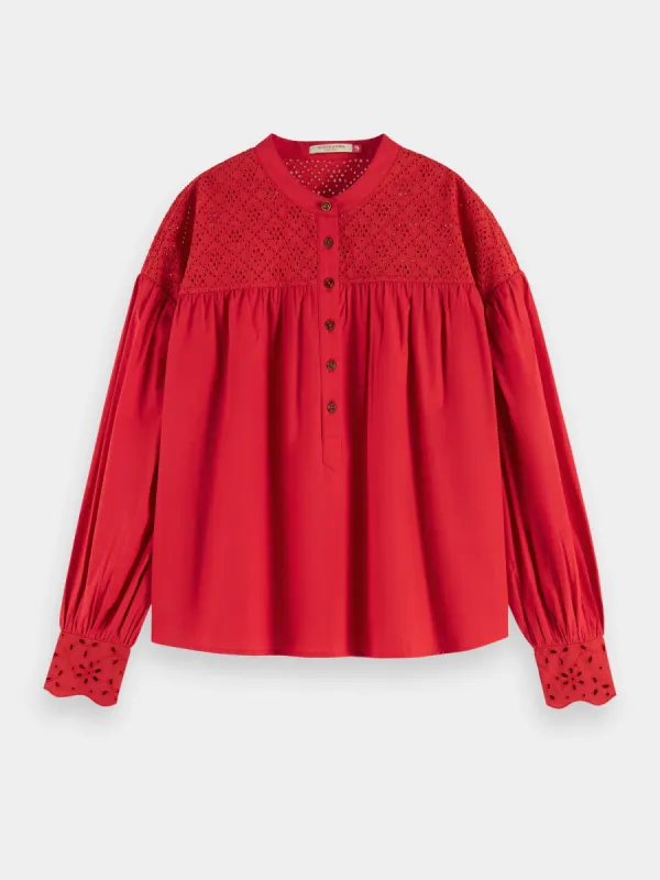 Broderie anglaise blouse sold by Scotch and Soda