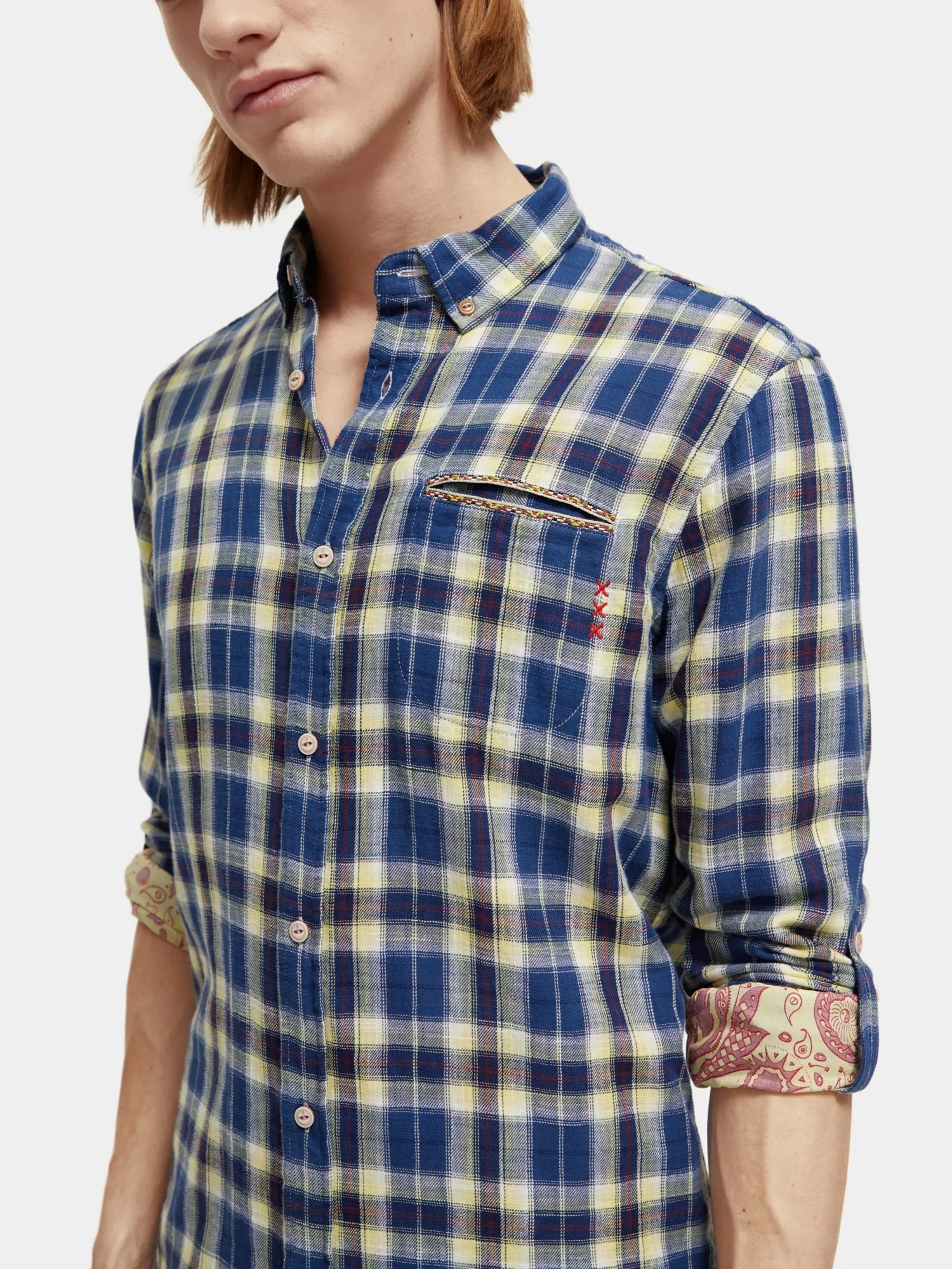 Checked flannel shirt with sleeve adjustments sold by Scotch & Soda product image thumbnail 5