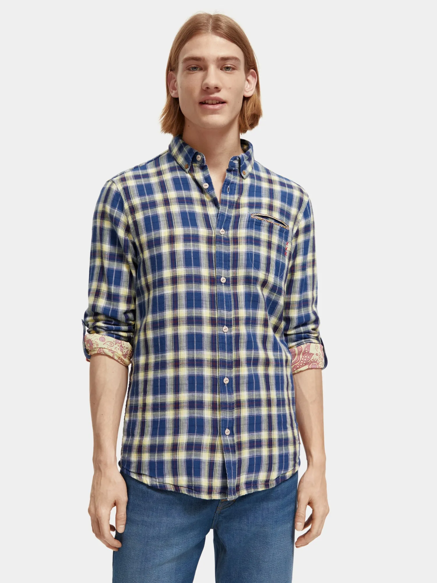 Checked flannel shirt with sleeve adjustments sold by Scotch & Soda