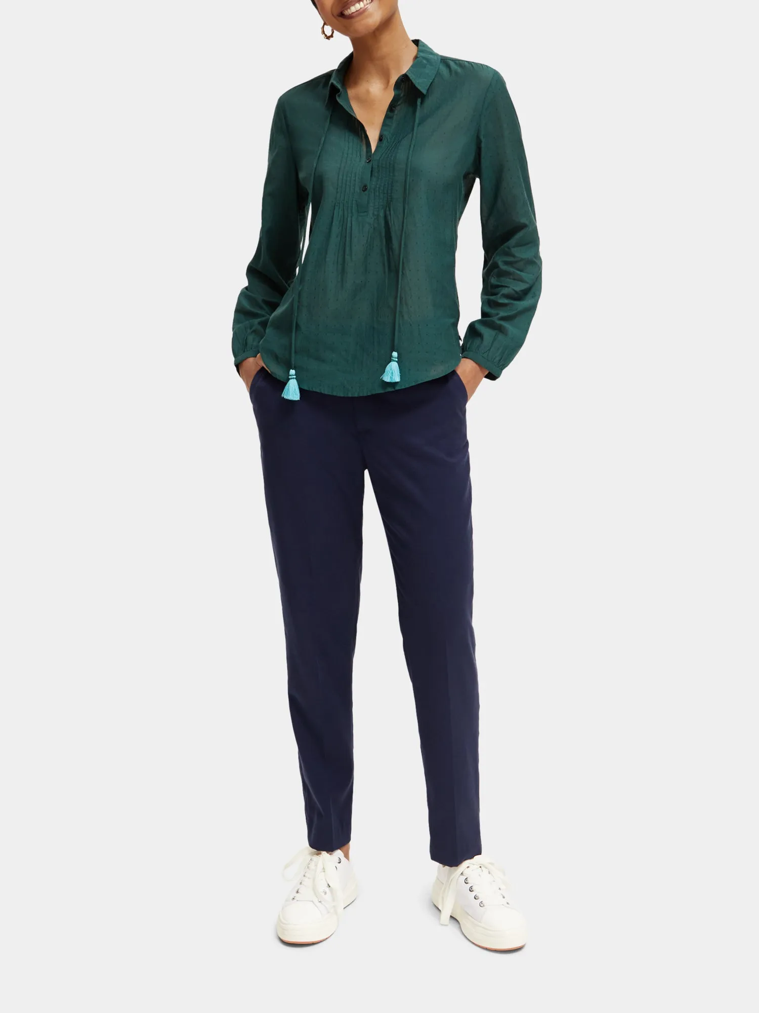 Lightweight pintuck blouse sold by Scotch and Soda product image thumbnail 5