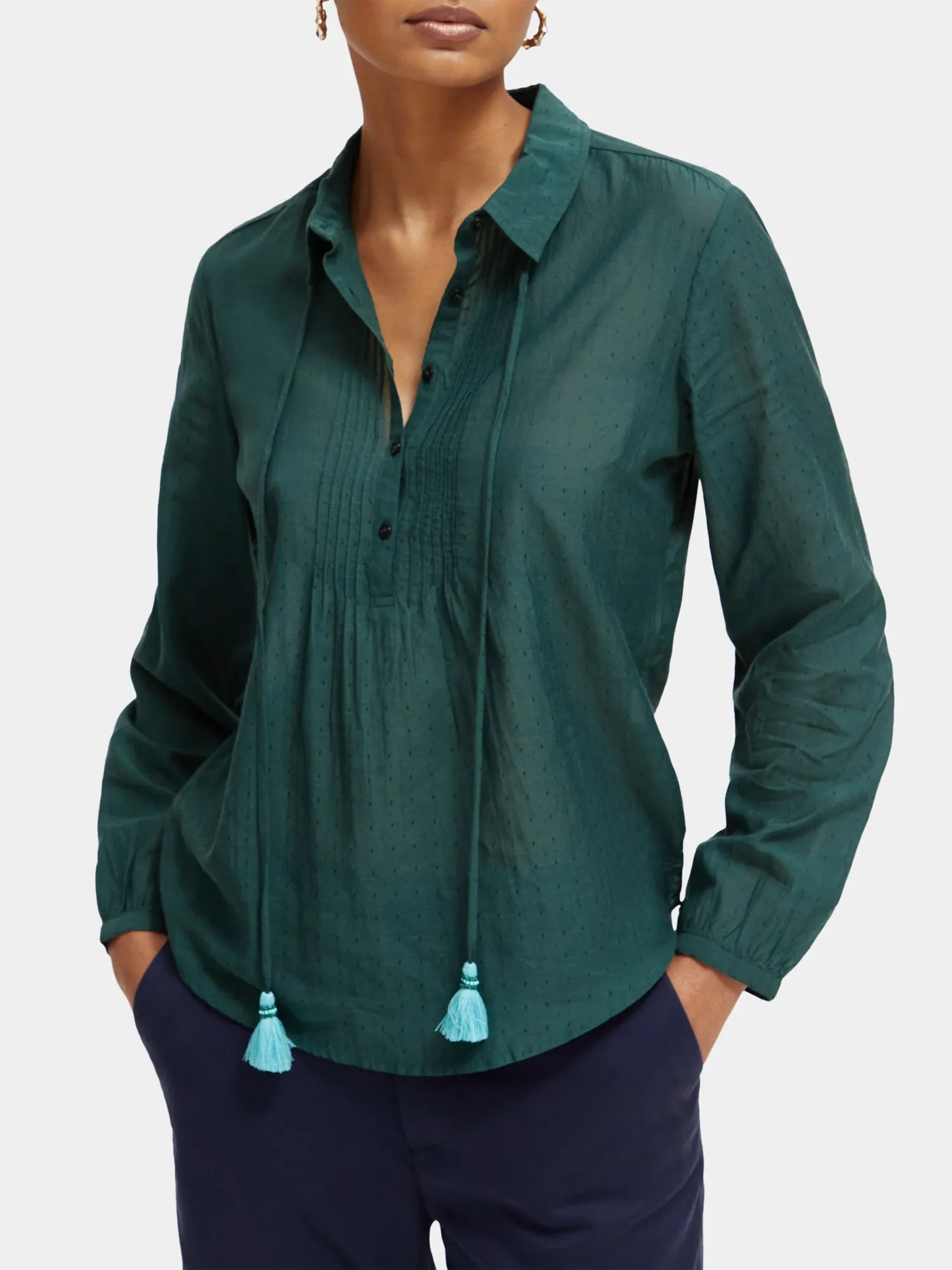 Lightweight pintuck blouse sold by Scotch and Soda product image thumbnail 2