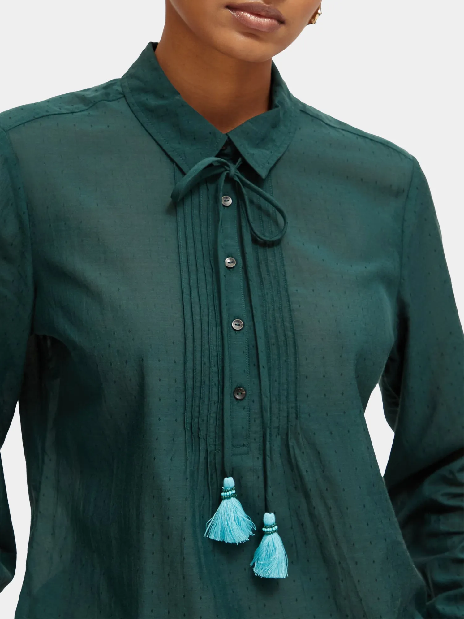 Lightweight pintuck blouse sold by Scotch and Soda product image thumbnail 4