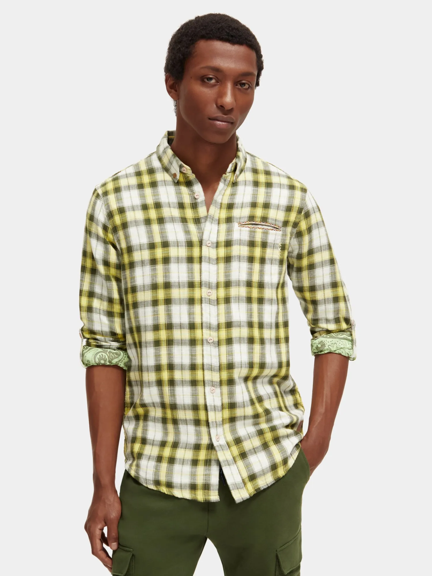 Checked flannel shirt with sleeve adjustments sold by Scotch & Soda
