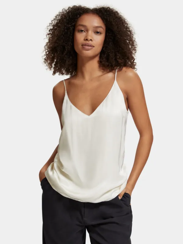 Jersey tank with woven front sold by Scotch and Soda