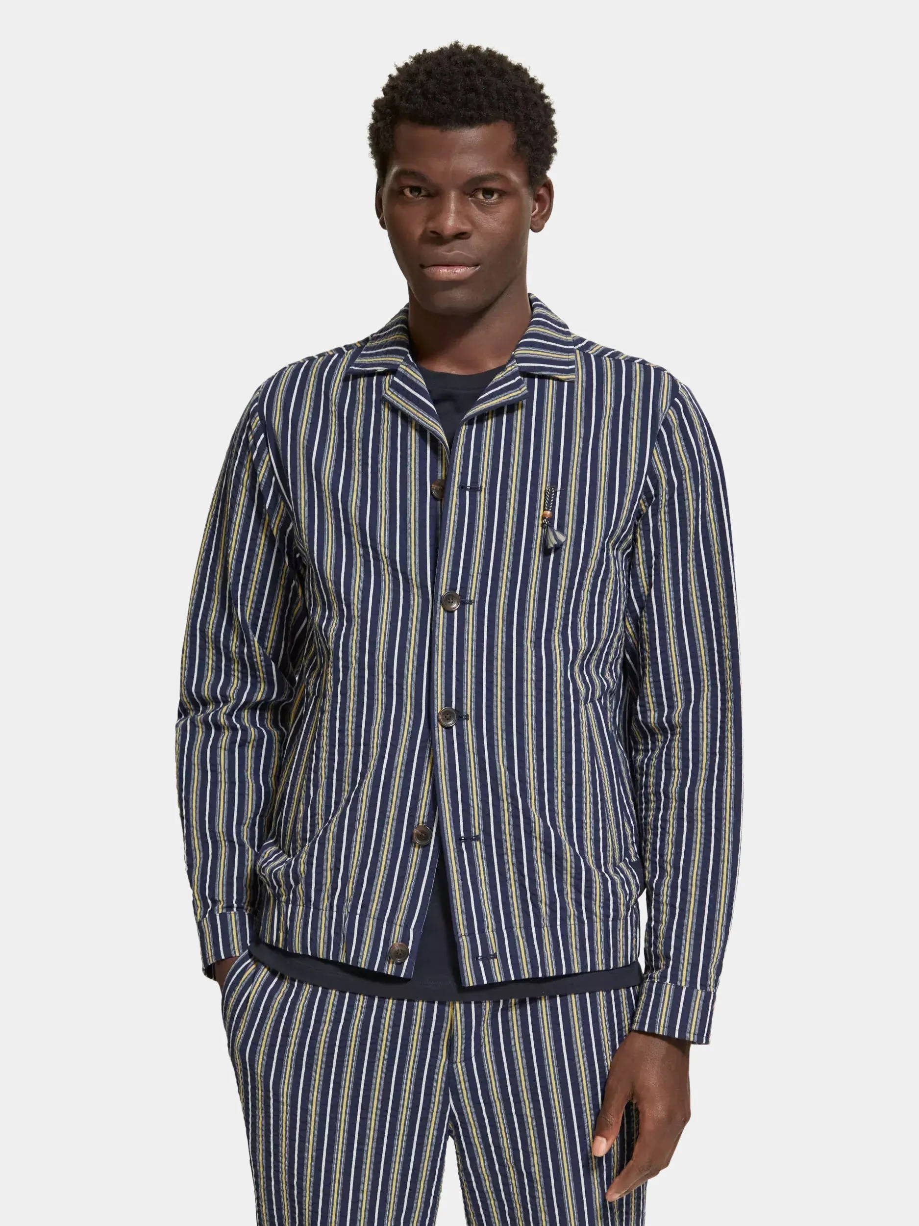 Seersucker blouson jacket sold by Scotch and Soda