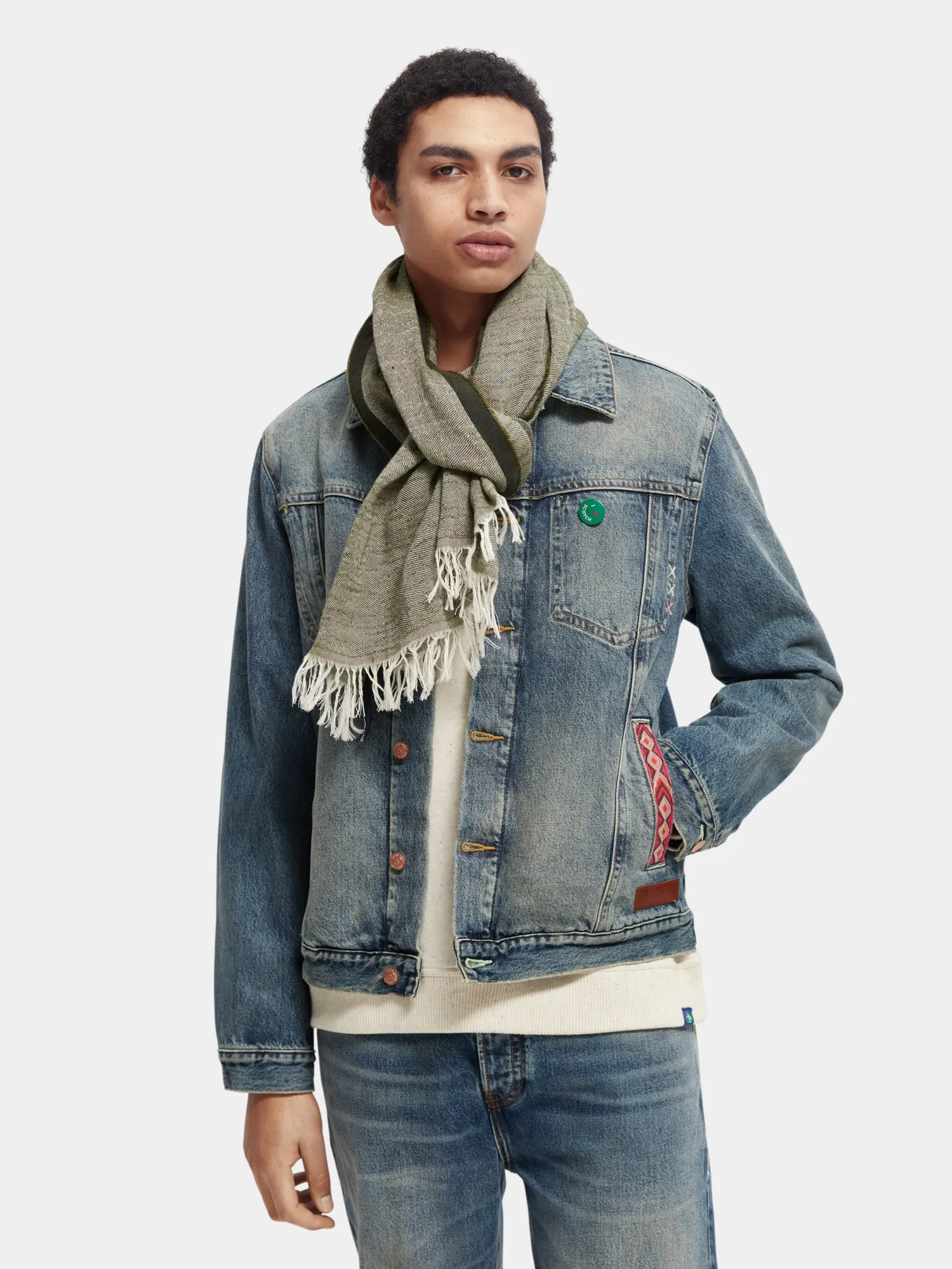 Organic cotton-linen blend scarf sold by Scotch and Soda product image thumbnail 2