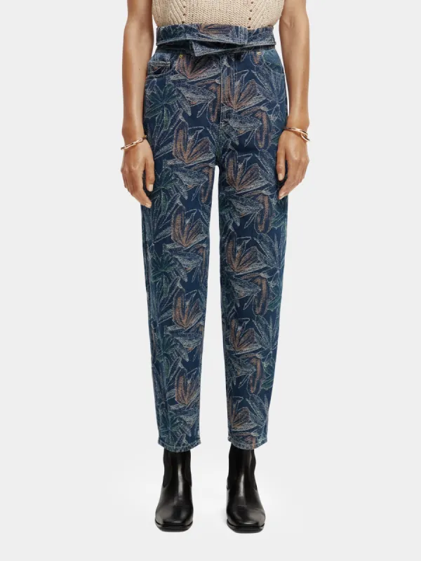 Tide high-rise balloon fit jacquard jeans sold by Scotch and Soda