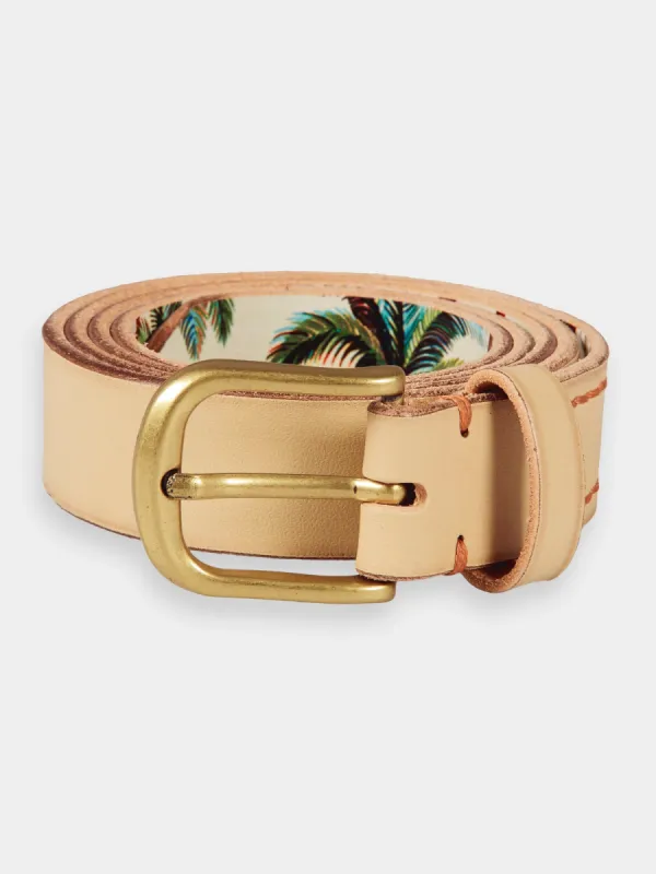 Leather belt with printed inside sold by Scotch and Soda
