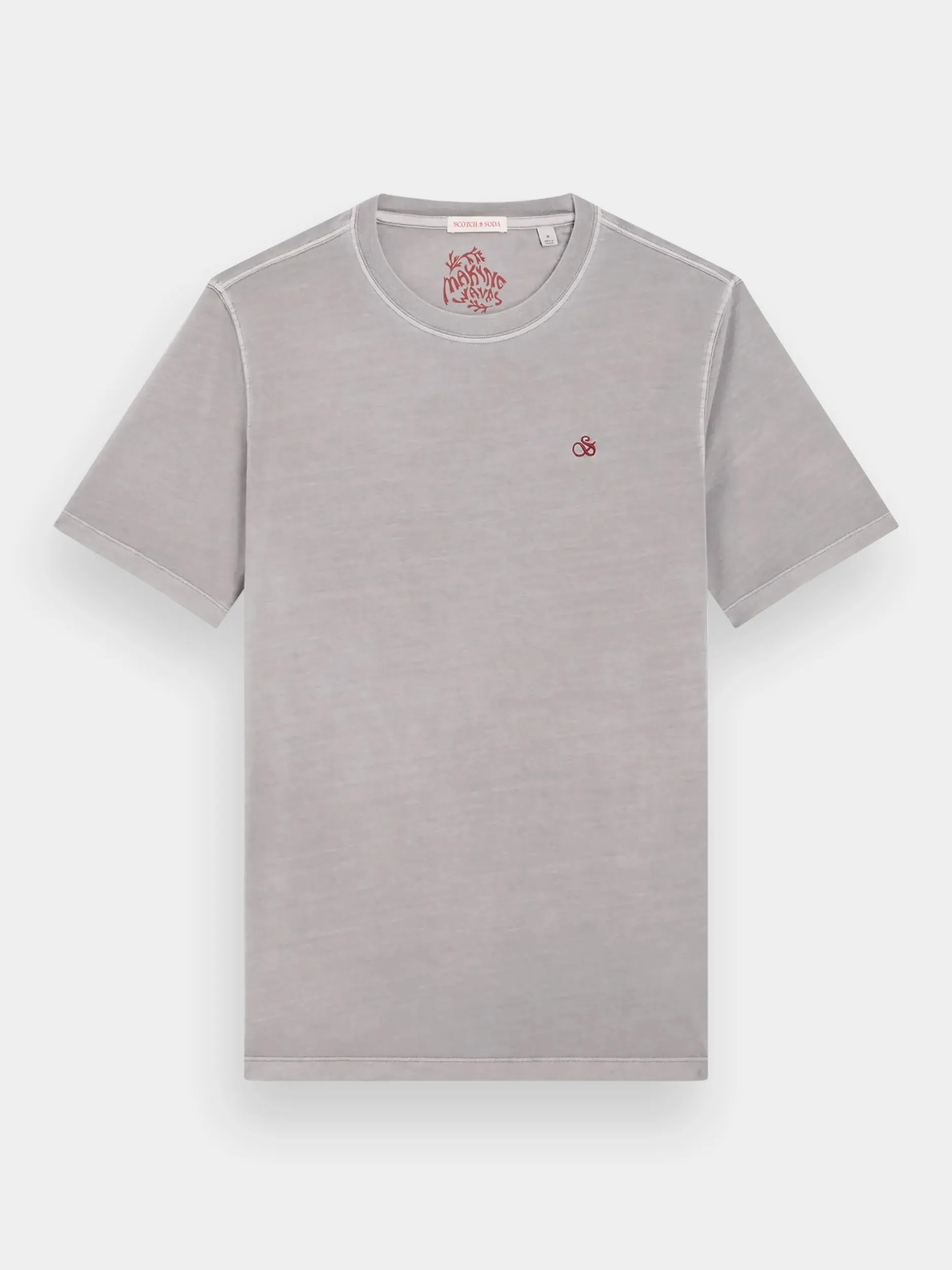 Regular-fit garment-dyed logo t-shirt sold by Scotch and Soda