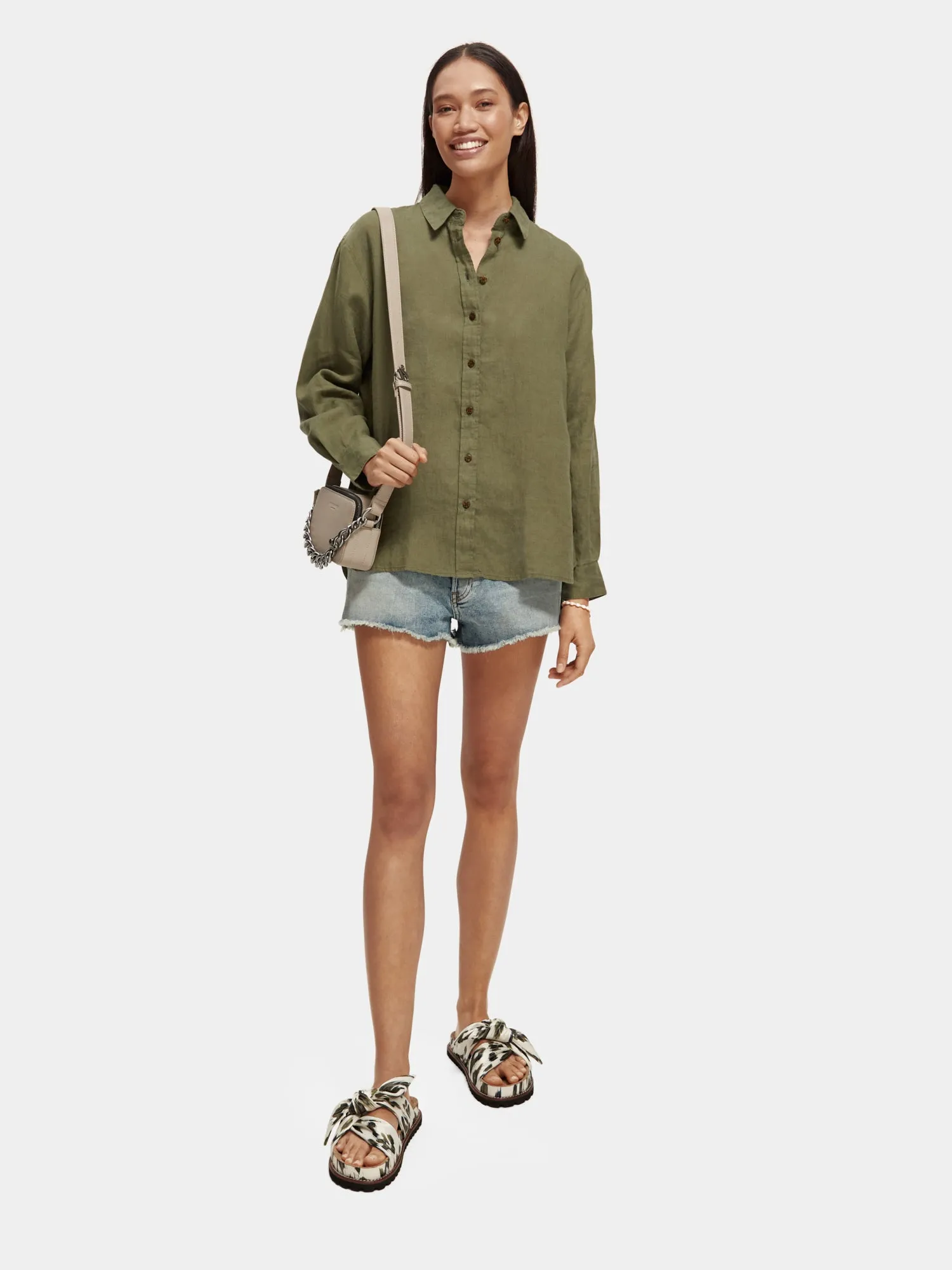 Oversized linen shirt sold by Scotch and Soda product image thumbnail 4