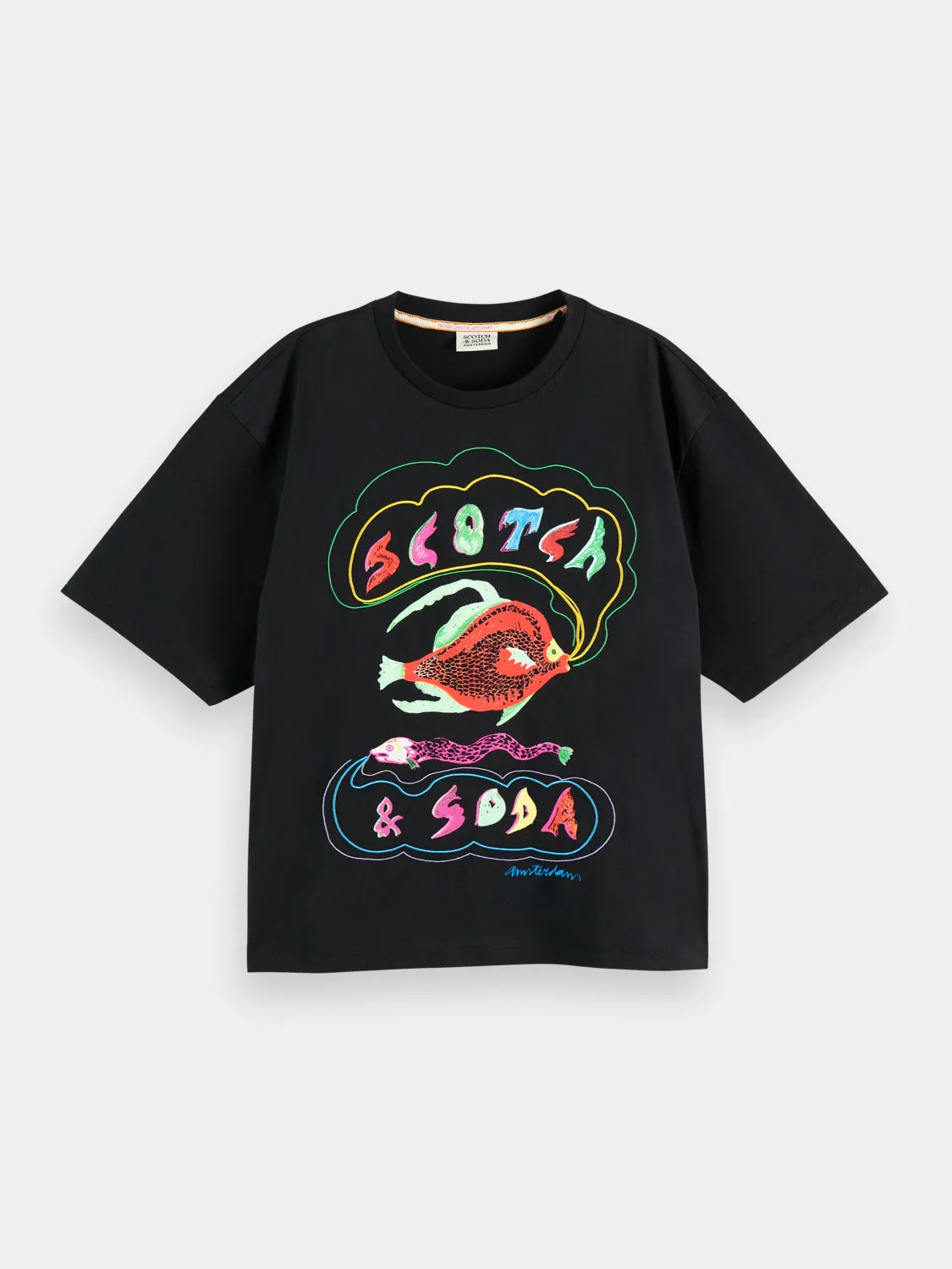 Loose-fit artwork t-shirt sold by Scotch & Soda