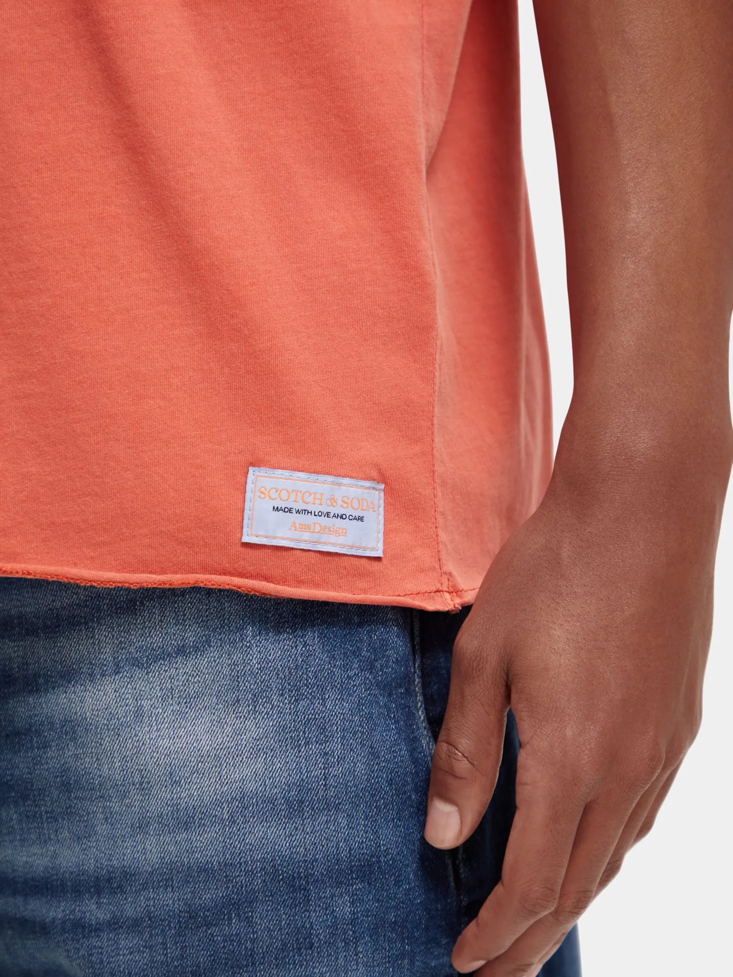 Relaxed-fit raw edge t-shirt sold by Scotch and Soda product image thumbnail 5