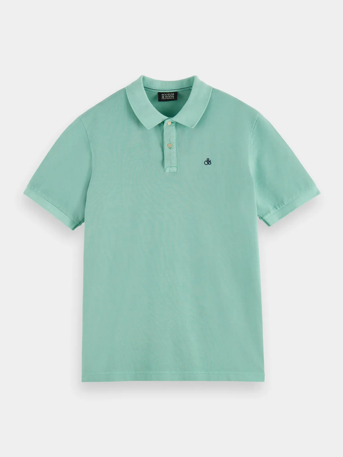 Garment-dyed pique polo shirt sold by Scotch and Soda
