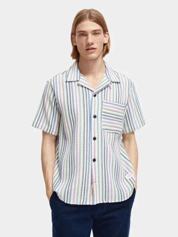 Striped structured camp shirt sold by Scotch and Soda