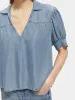 Short sleeve feminine indigo shirt sold by Scotch and Soda