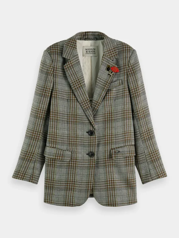 Wool-blend single-breasted boyfriend blazer made by Scotch & Soda