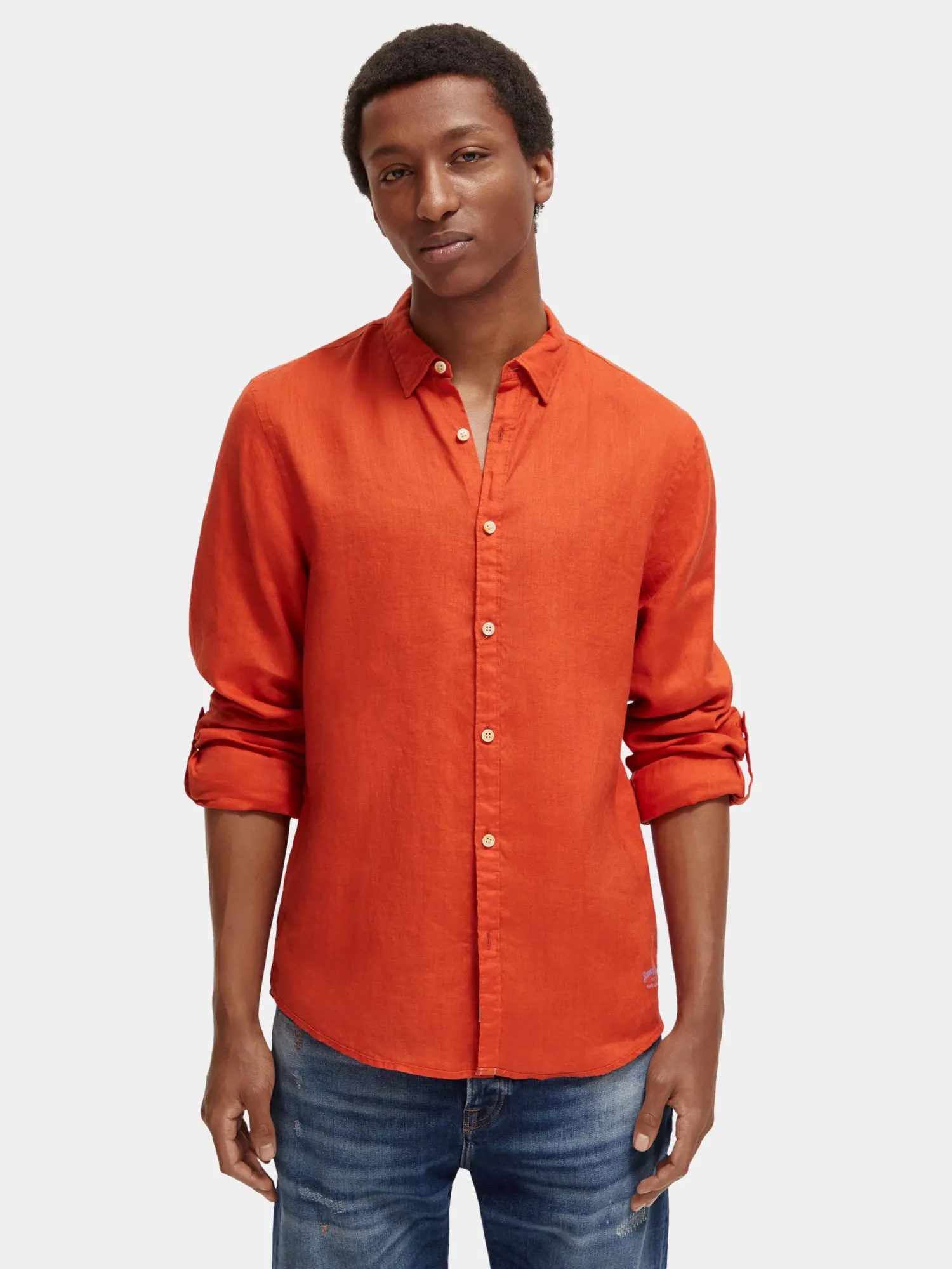 Linen shirt with sleeve adjustments sold by Scotch and Soda