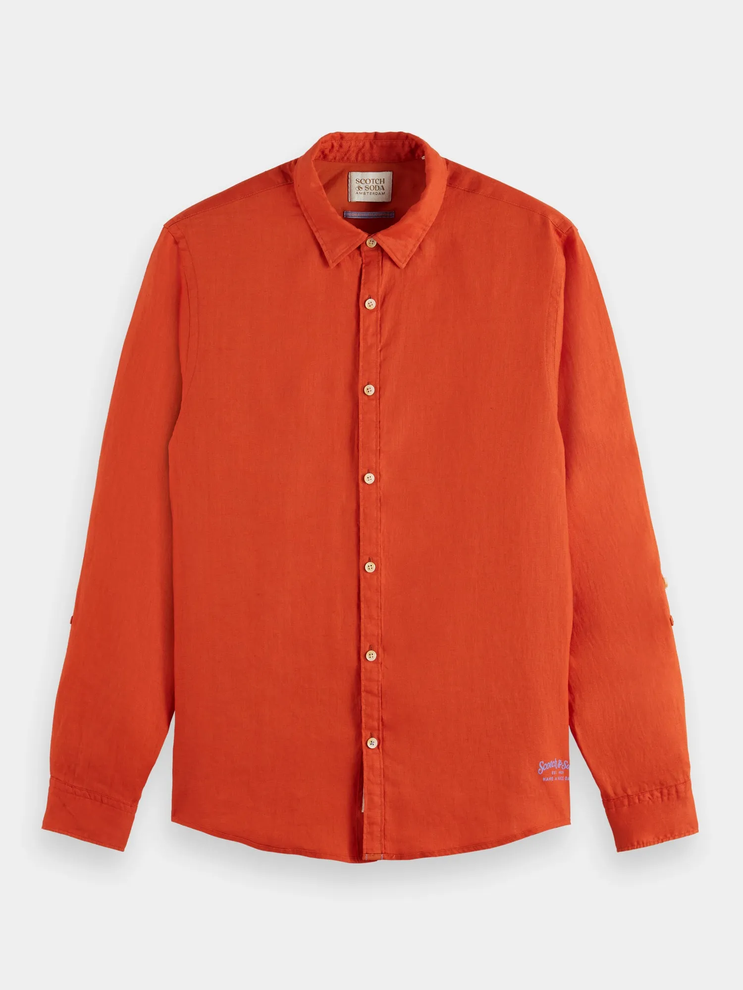 Linen shirt with sleeve adjustments sold by Scotch and Soda product image thumbnail 2