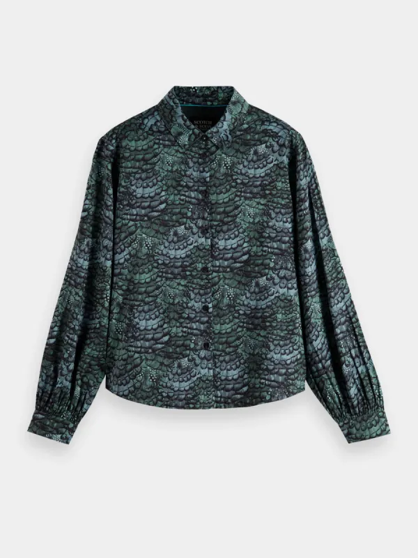 Printed balloon sleeve shirt sold by Scotch and Soda