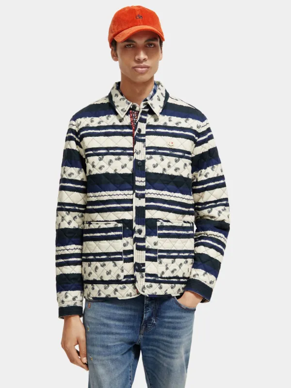 Striped quilted jacket sold by Scotch and Soda