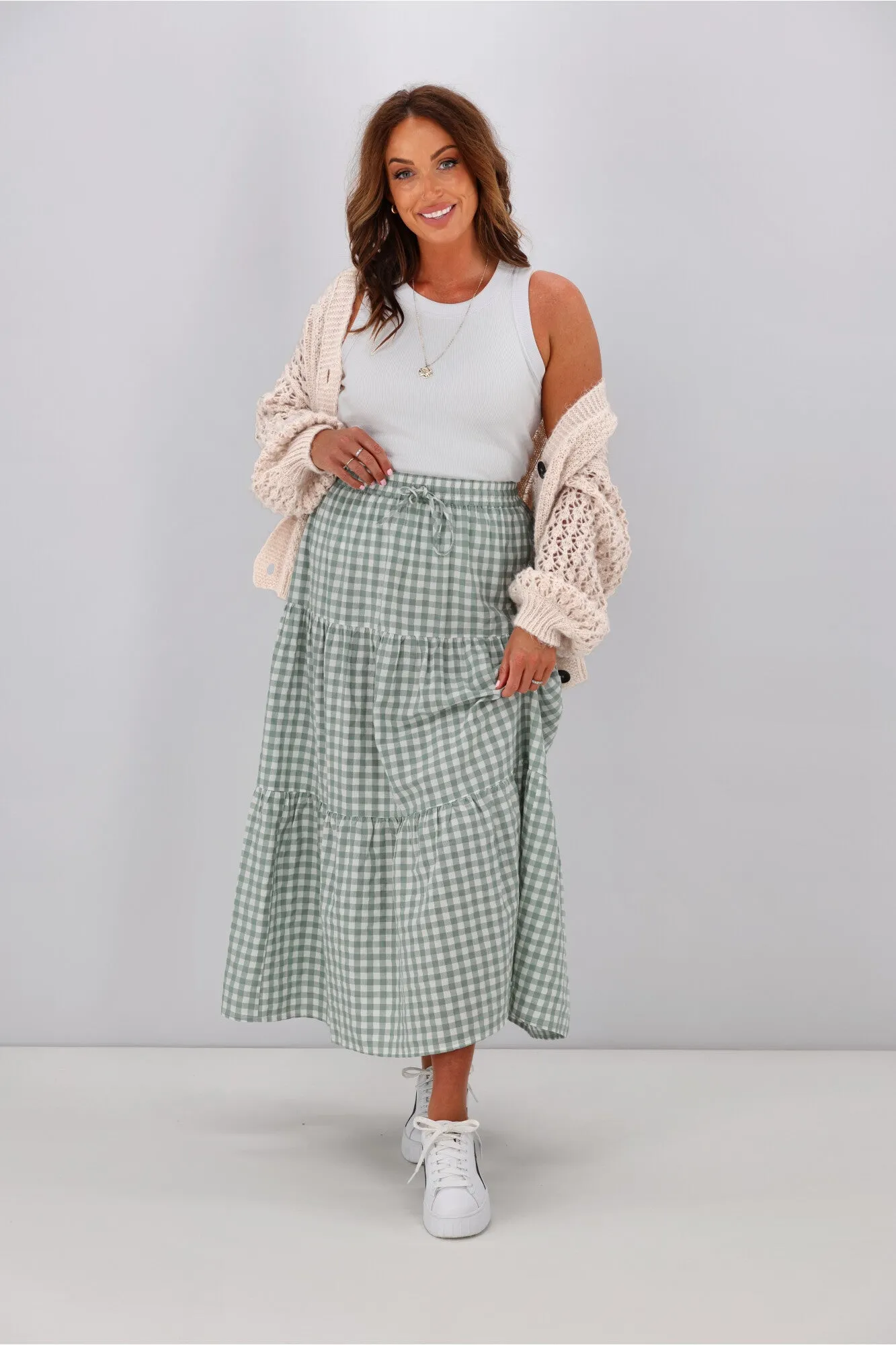 All About Eve Frankie Maxi Skirt Sage sold by Shine On product image thumbnail 5