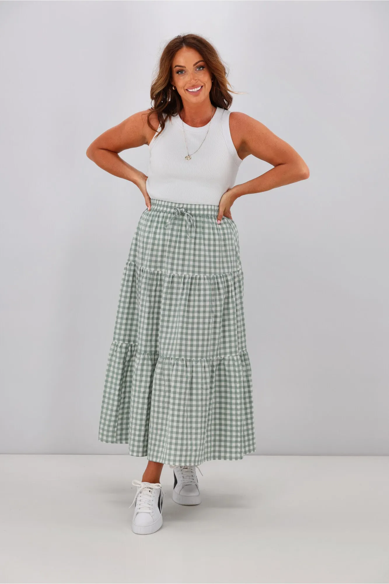All About Eve Frankie Maxi Skirt Sage sold by Shine On product image thumbnail 3