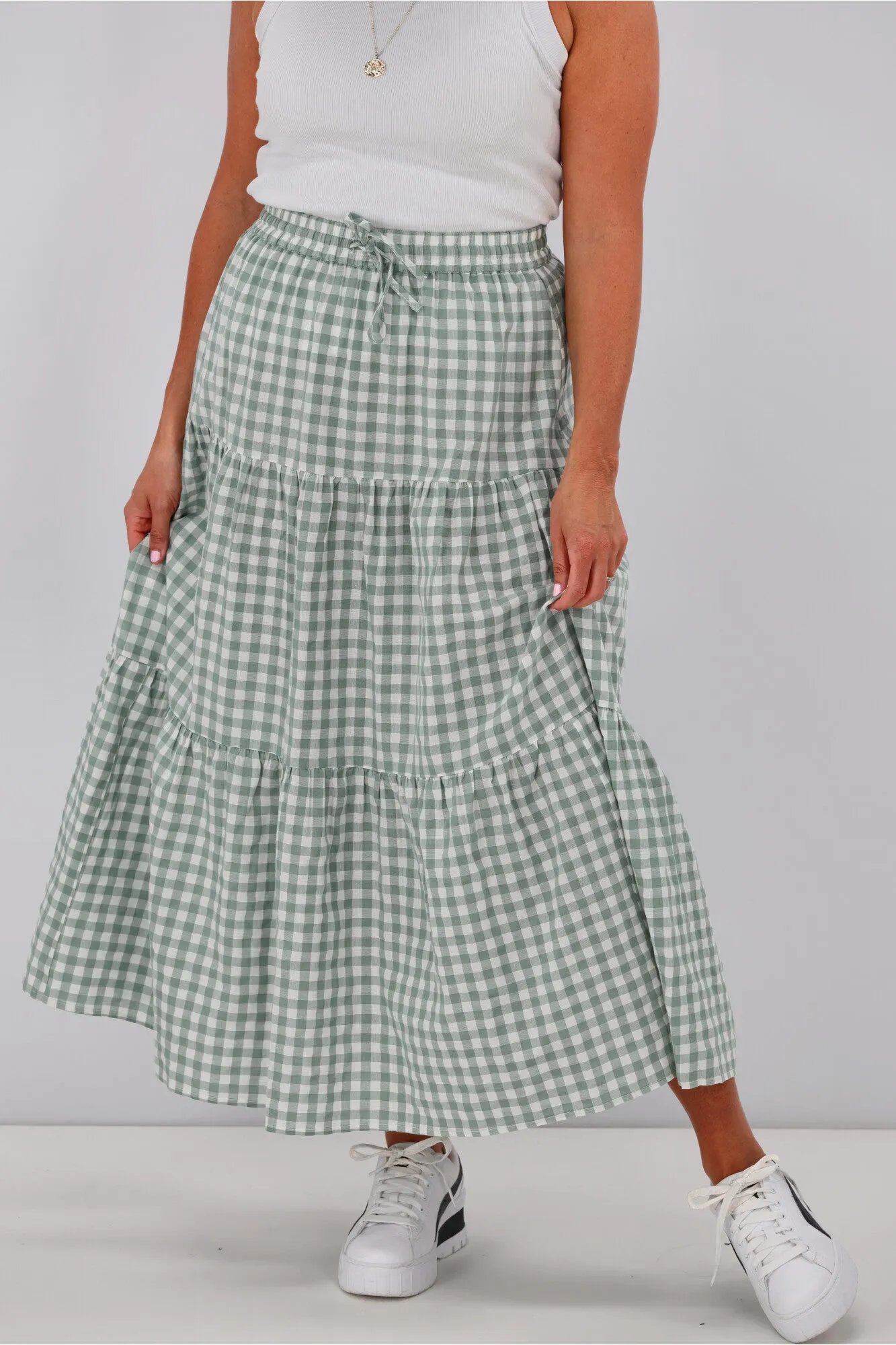 All About Eve Frankie Maxi Skirt Sage sold by Shine On product image thumbnail 4