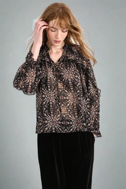 Molly Bracken Woven Blouse Black Hortense sold by Shine On