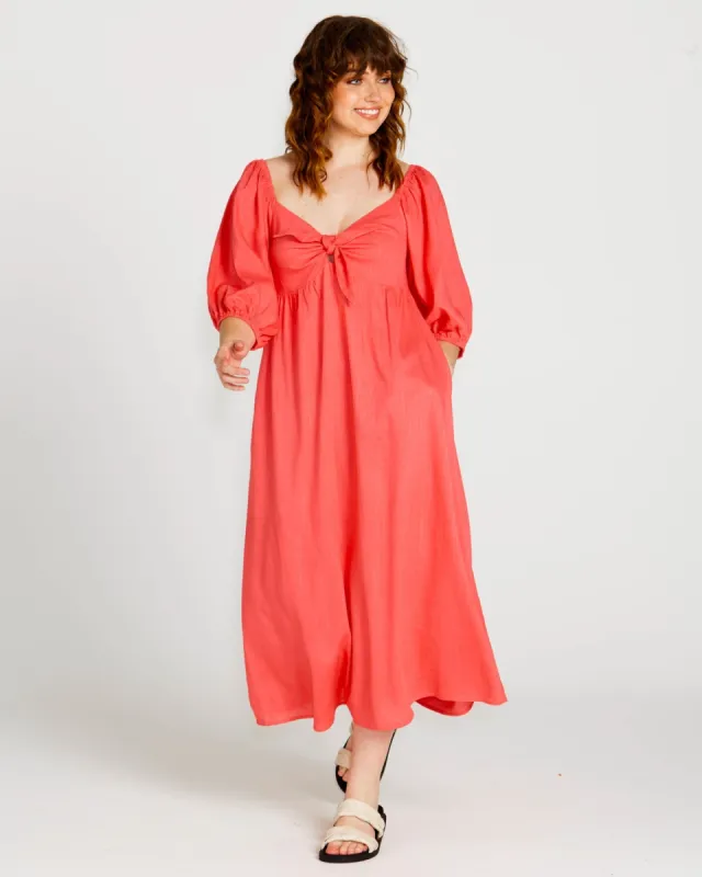 Sass Francesca Tie Front Dress Pink sold by Shine On