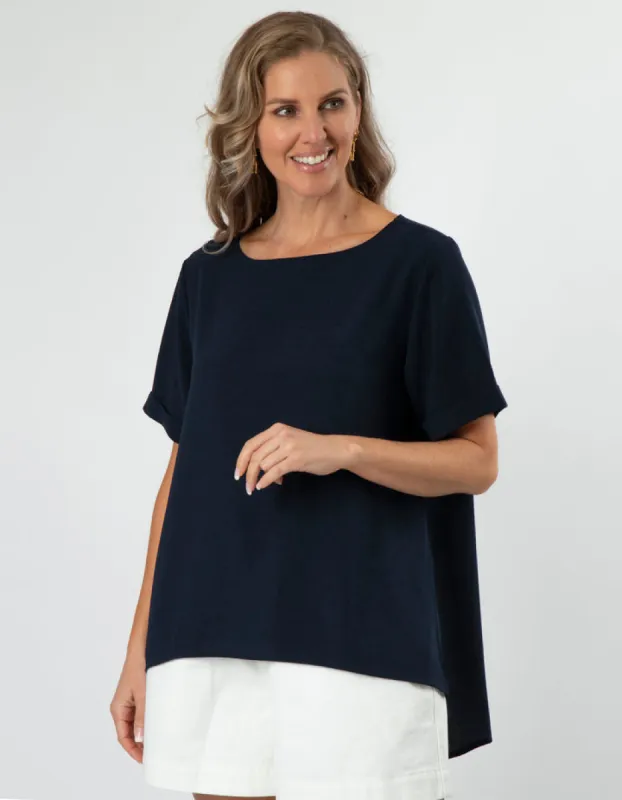 Stella + Gemma Evette Blouse Navy sold by Shine On