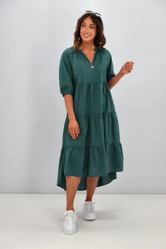 Sunday Boho Harlow Hi Low Dress Teal sold by Shine On