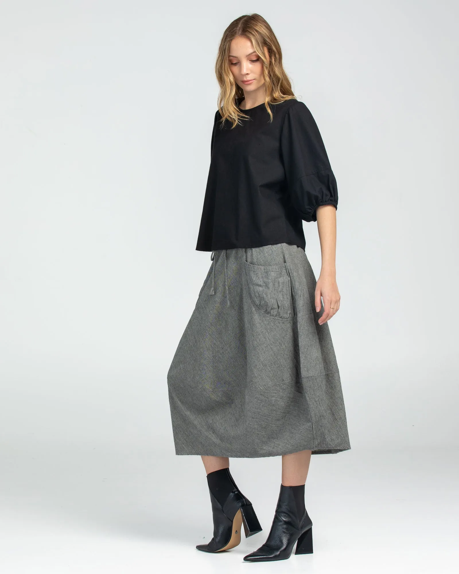 Boom Shankar Guru Skirt Winter Black Chambray sold by Shine On product image thumbnail 2