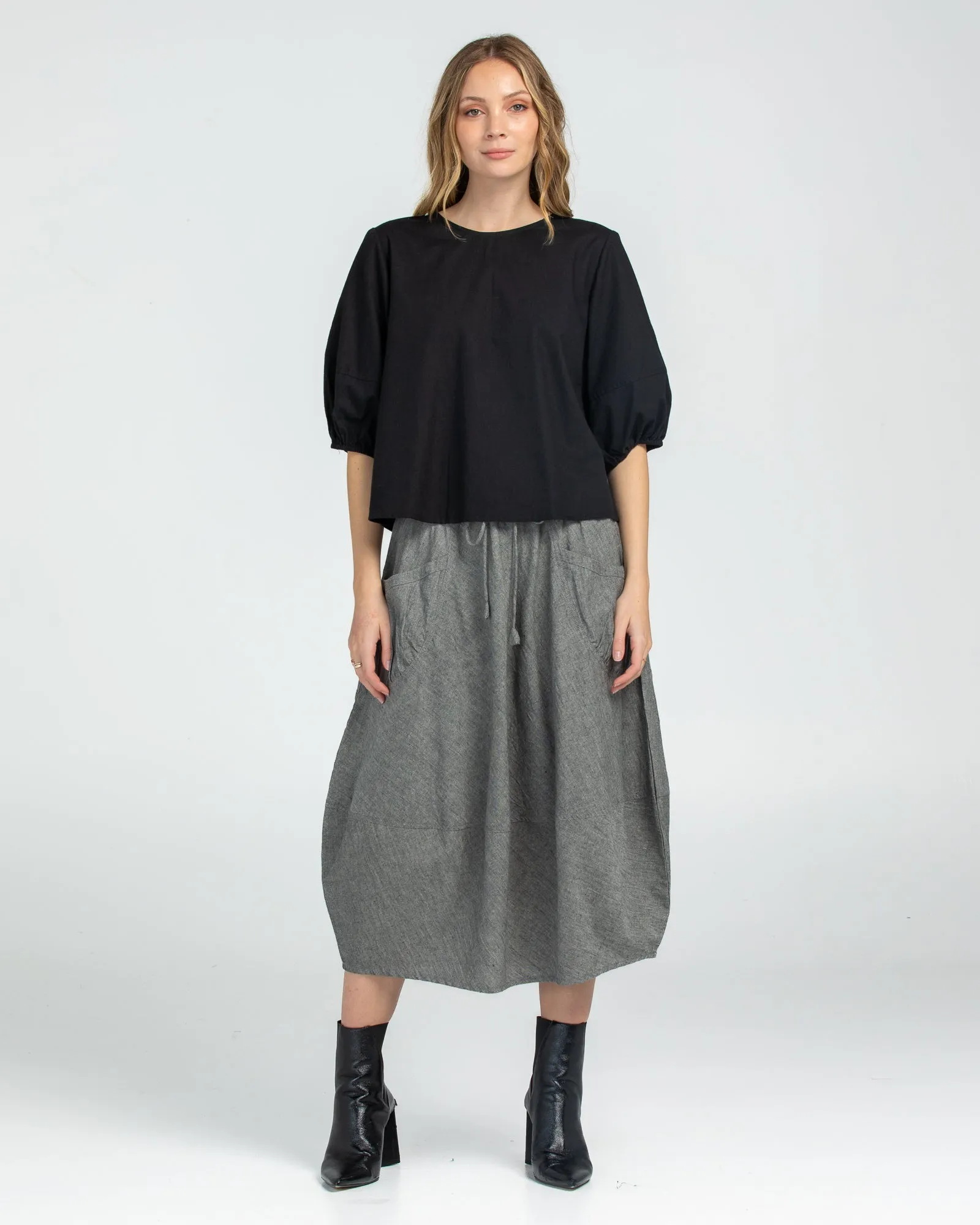 Boom Shankar Guru Skirt Winter Black Chambray sold by Shine On product image thumbnail 3