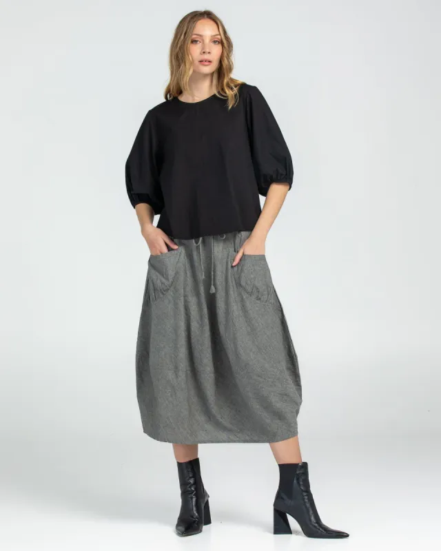 Boom Shankar Guru Skirt Winter Black Chambray sold by Shine On