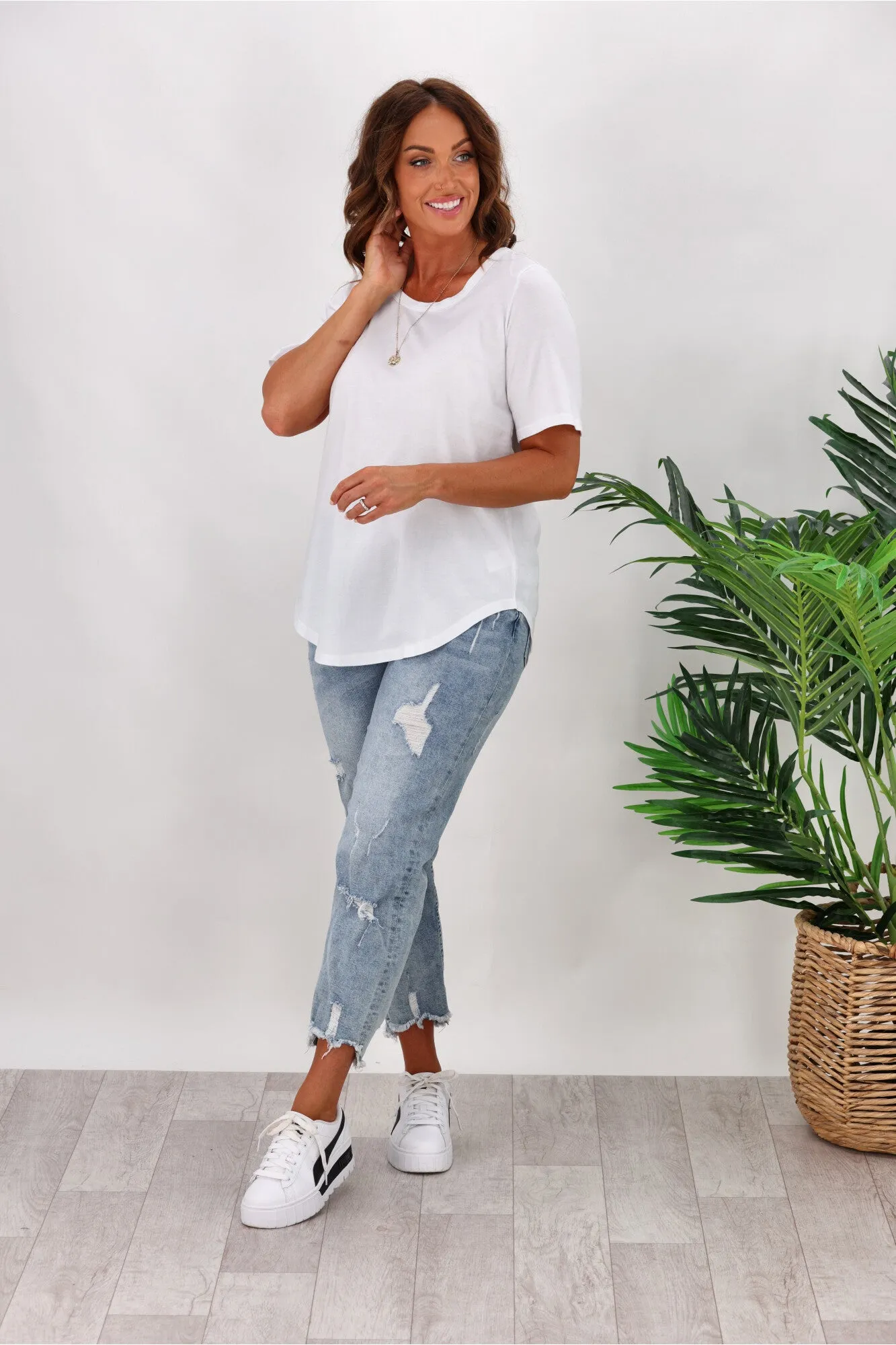 Betty Basics Ariana Tee White sold by Shine On