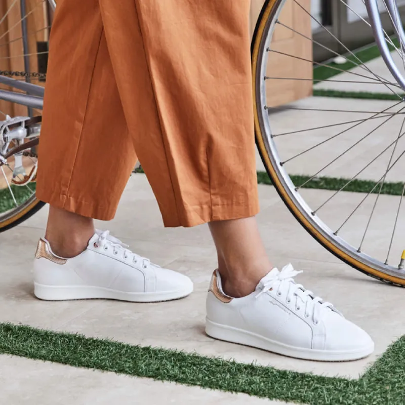 FRANKiE4 Jackie III Sneaker White/Rose Gold Lizard sold by Shine On