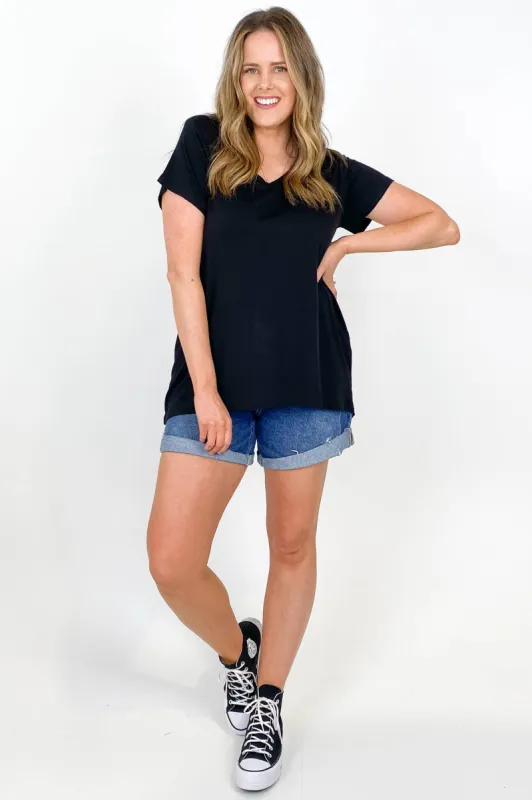 Betty Basics Matilda Tee Black sold by Shine On