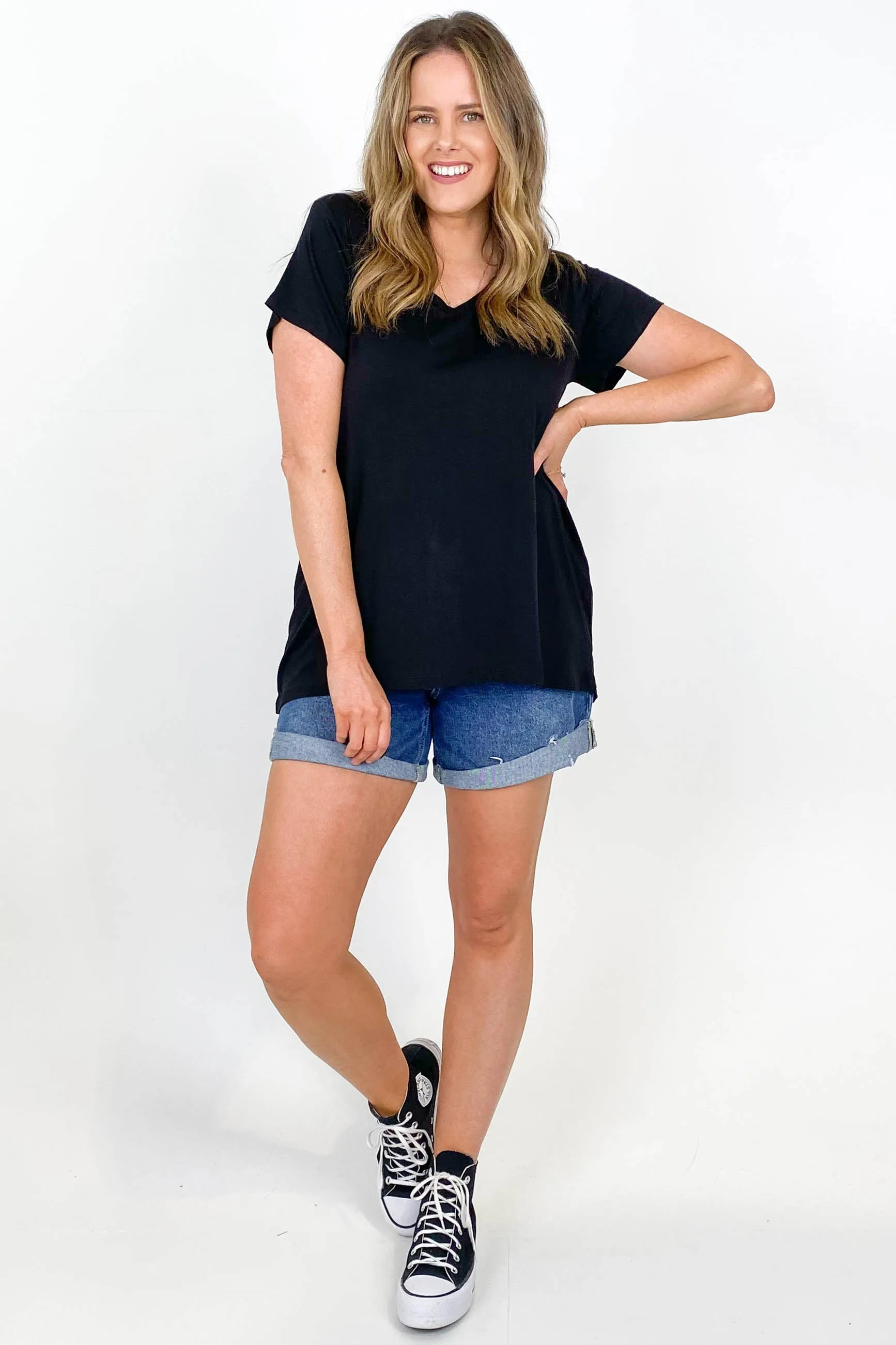 Betty Basics Matilda Tee Black sold by Shine On