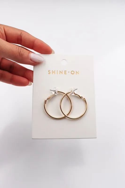 Shine On Label Small Hoop Gold sold by Shine On