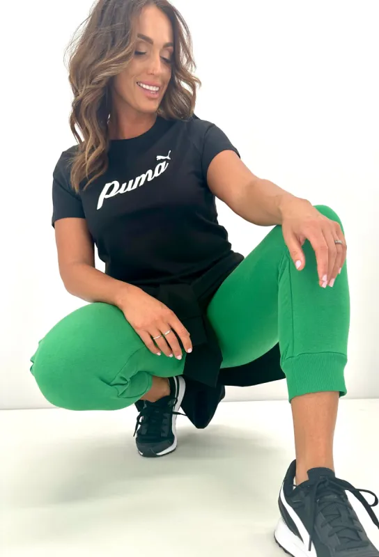 Puma ESS + Blossom Script Tee Black sold by Shine On
