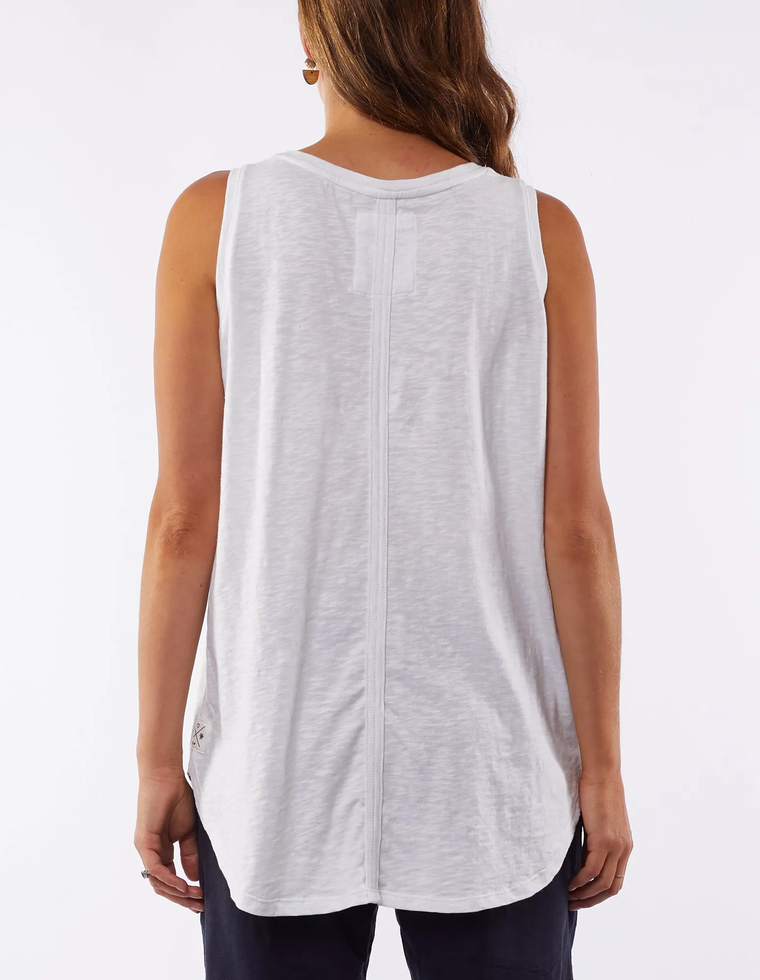 Elm Scoop Tank White sold by Shine On product image thumbnail 5