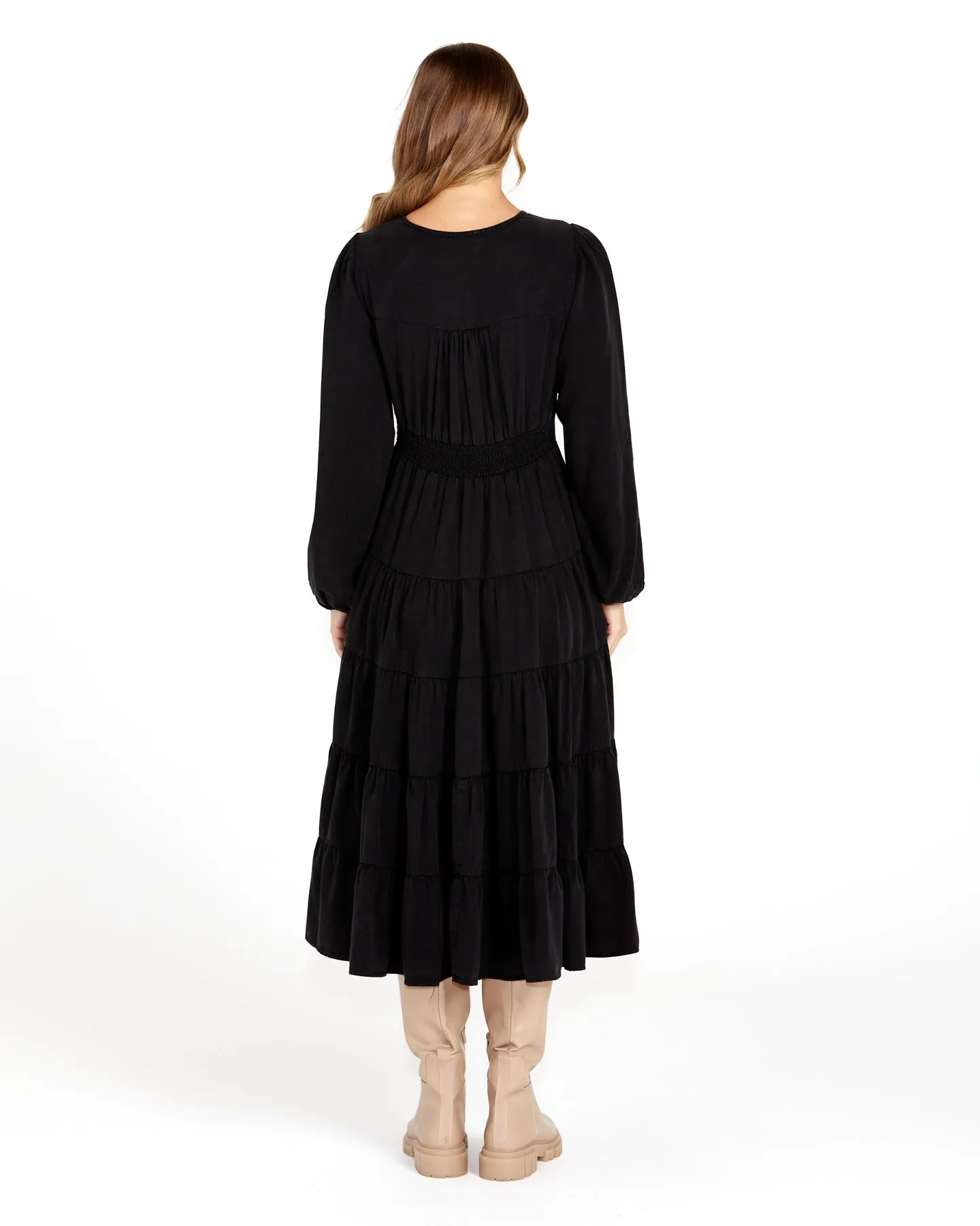 Sass Charity Tiered Midi Dress Black sold by Shine On product image thumbnail 4