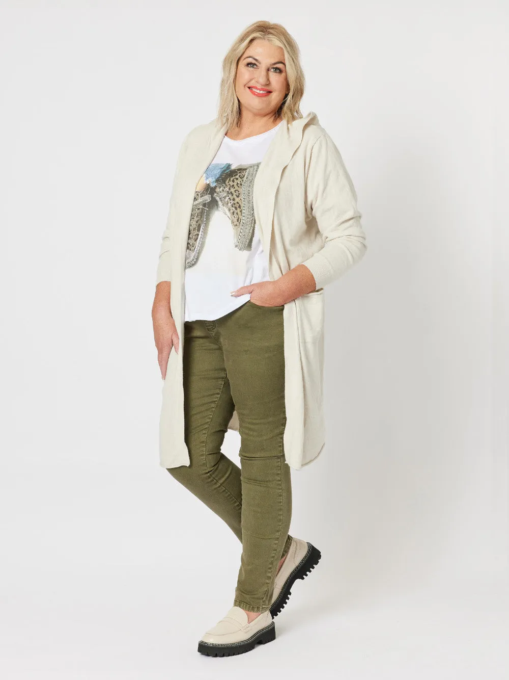 Threadz Ella Long Line Cardi Natural sold by Shine On product image thumbnail 2