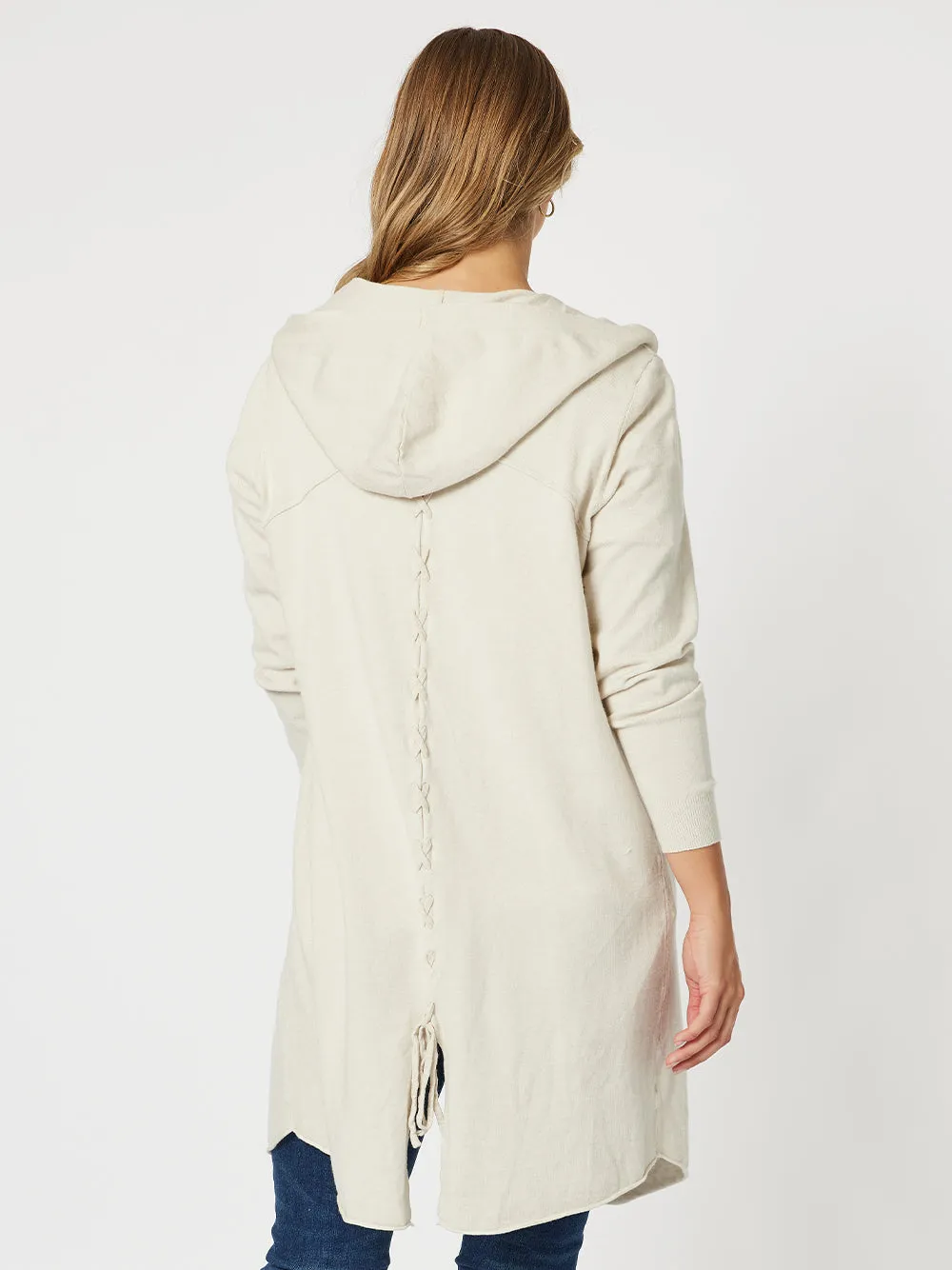 Threadz Ella Long Line Cardi Natural sold by Shine On product image thumbnail 5