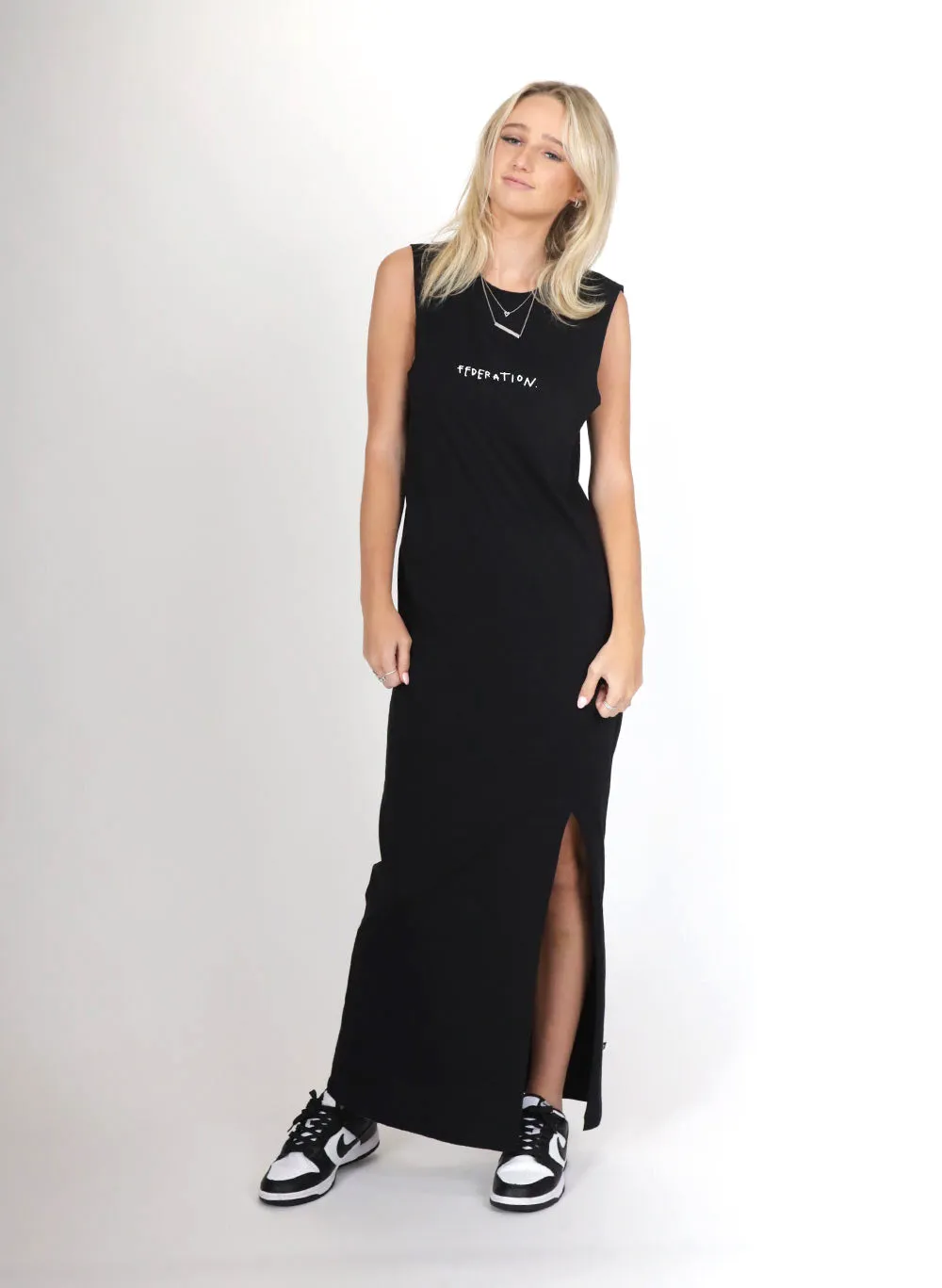 Federation Mimi Maxi Drawn Dress Black sold by Shine On