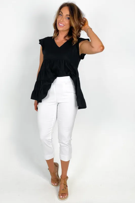 Betty Basic Crop Bengaline Pant White sold by Shine On