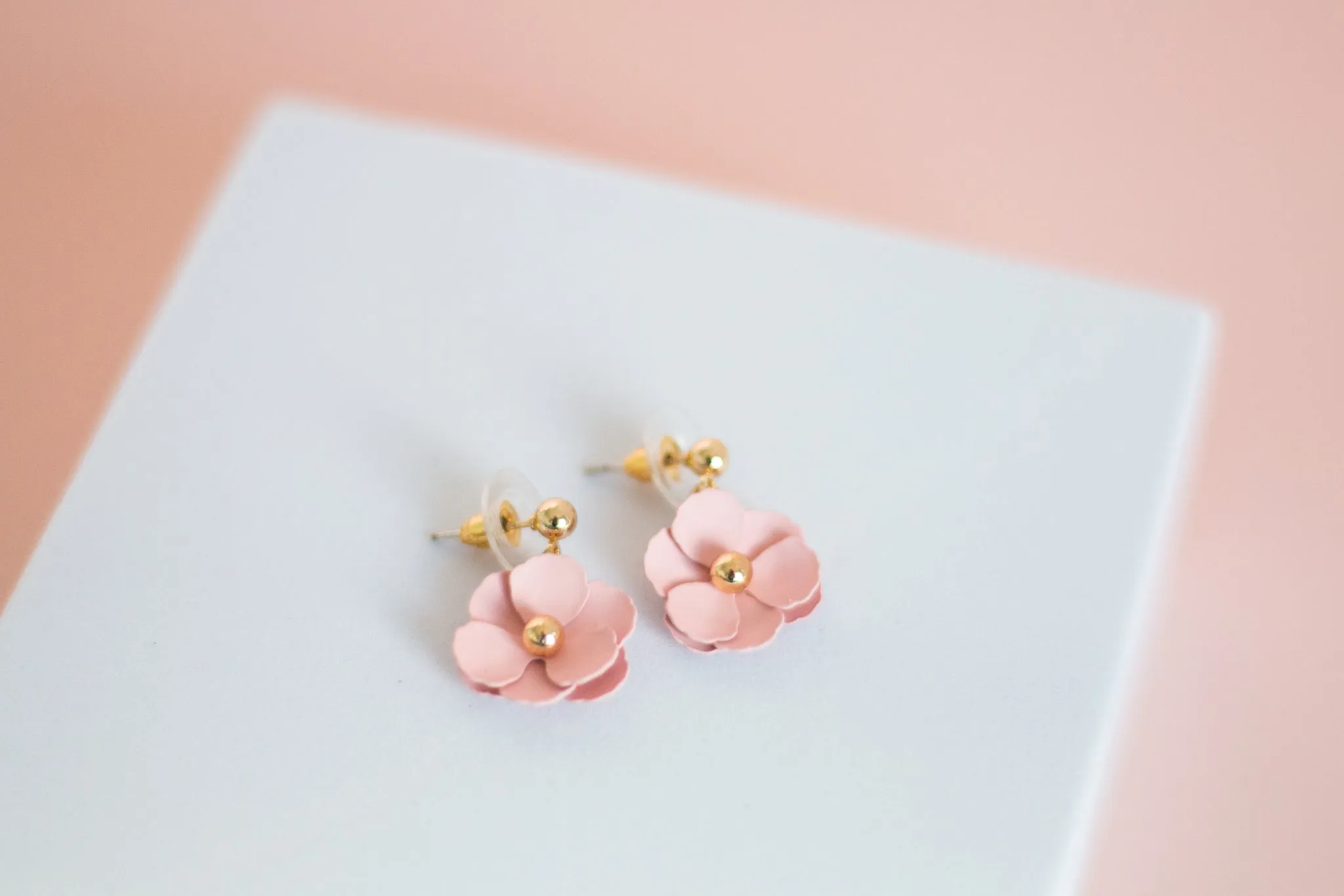 Willow Collective Blossom Studs Gold Pinky Nude sold by Shine On