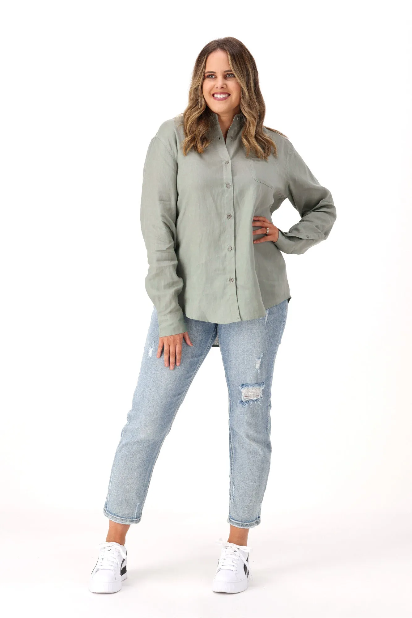 AS Colour Linen Shirt Eucalyptus sold by Shine On product image thumbnail 2