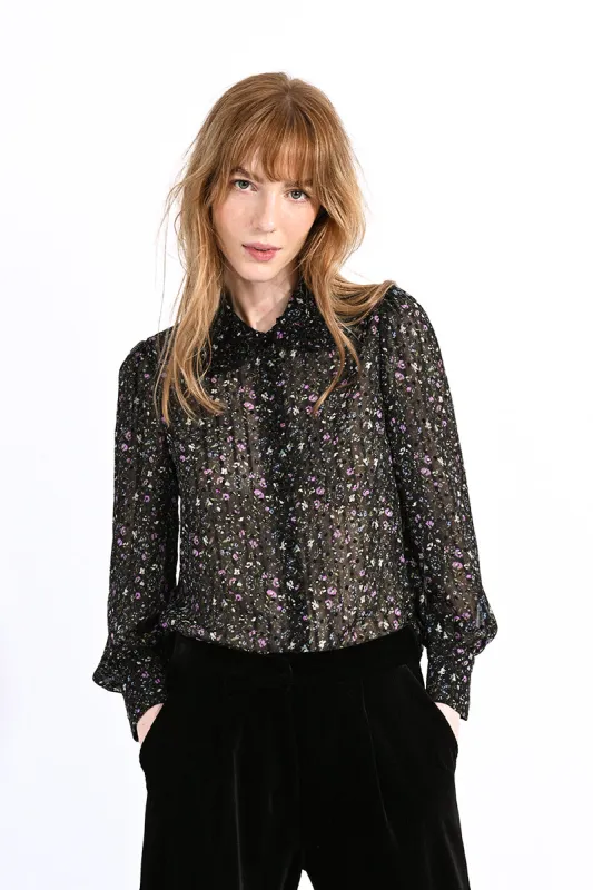 Molly Bracken Woven Button Blouse Black Elise sold by Shine On
